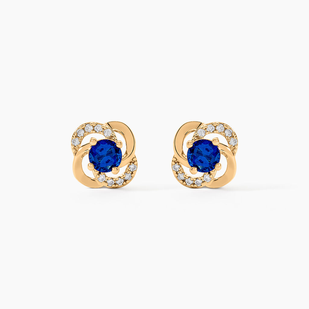 Boucles D'oreilles Puces Jaana Plaqu&eacute; Or Jaune Verre Oxyde - Puces Femme | Marc Orian