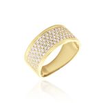 Bague Banda Or Jaune Oxyde De Zirconium - Bagues avec pierre Femme | Marc Orian