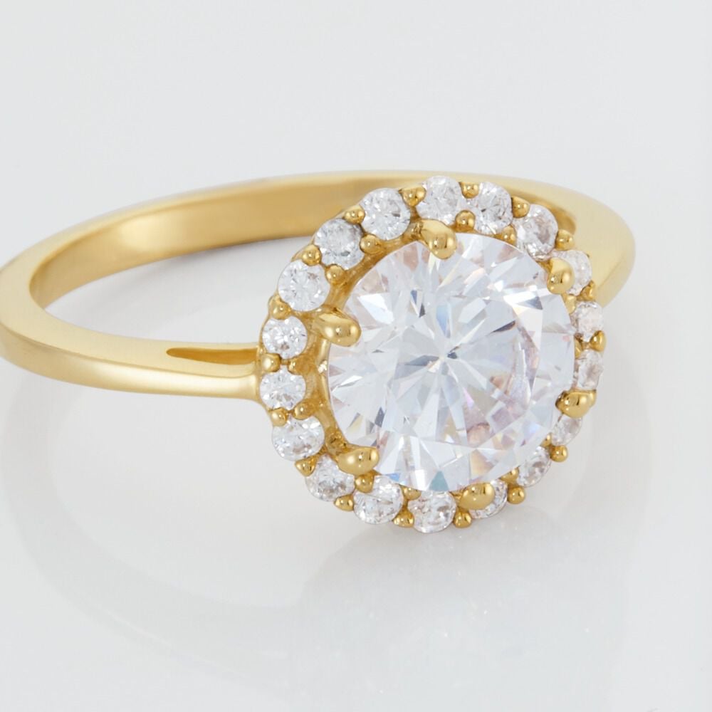 Bague Solitaire Plaqu&eacute; Or Jaune Melva Oxyde De Zirconium - Bijoux fantaisie Femme | Marc Orian