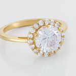 Bague Solitaire Plaqu&eacute; Or Jaune Melva Oxyde De Zirconium - Bijoux fantaisie Femme | Marc Orian