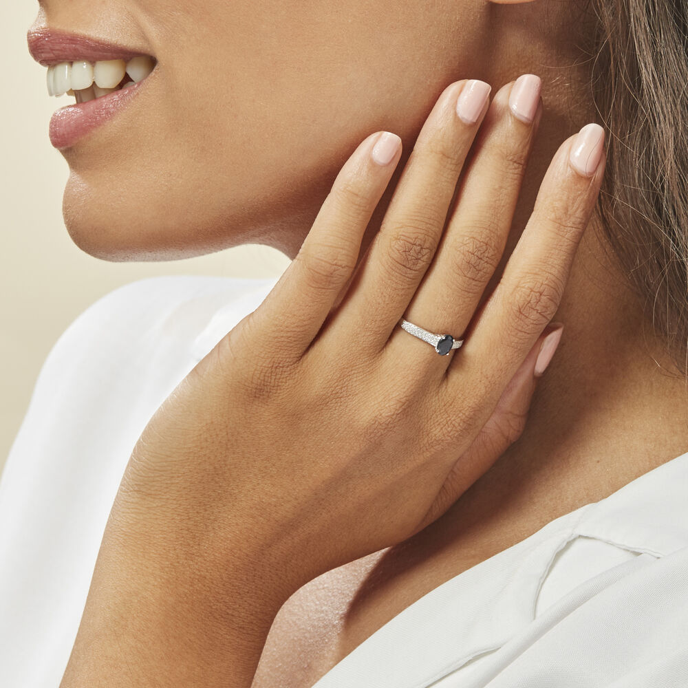 Bague Crista Or Blanc Saphir Et Diamant - Solitaires Femme | Marc Orian