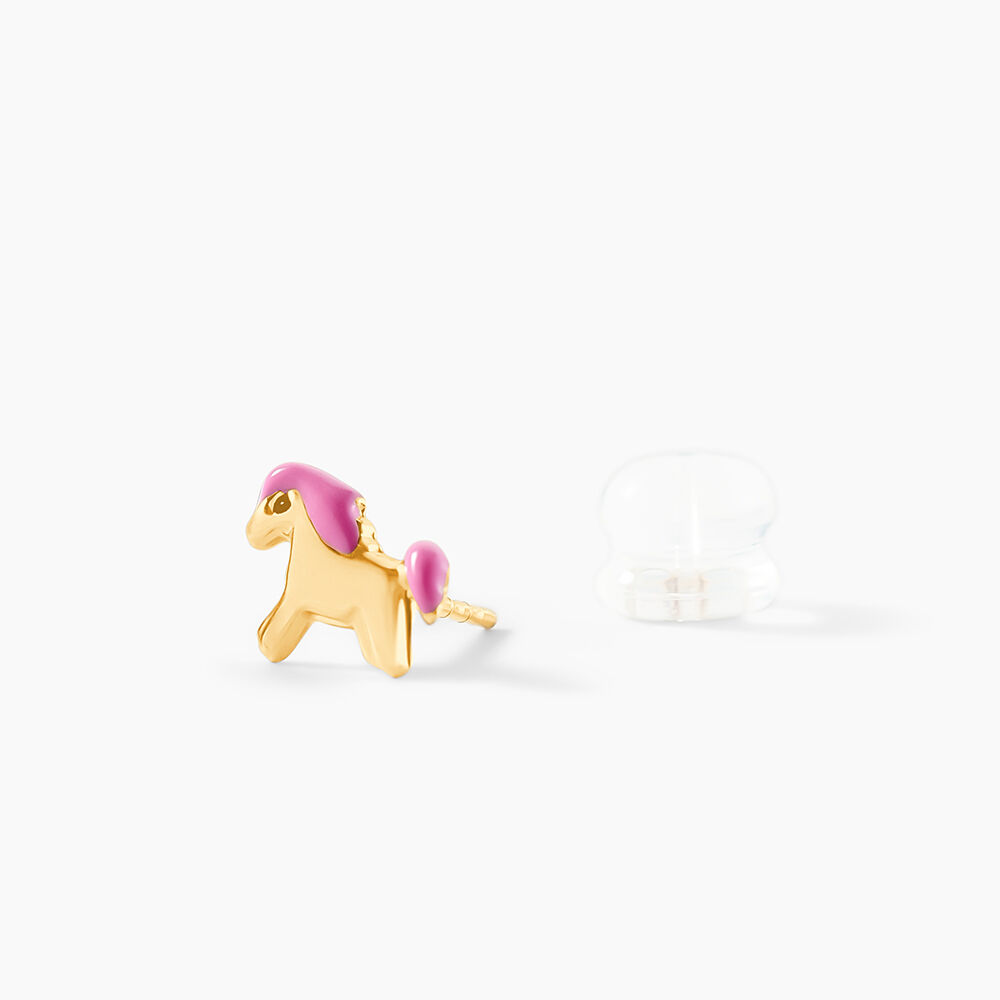 Boucles D'oreilles Puces Heldea Cheval Or Jaune - Puces Enfant | Marc Orian