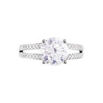 Bague Anthyme Or Blanc Oxyde De Zirconium - Solitaires Femme | Marc Orian