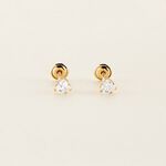 Boucles D'oreilles Puces Leidi Or Jaune Oxyde De Zirconium - Puces Famille | Marc Orian