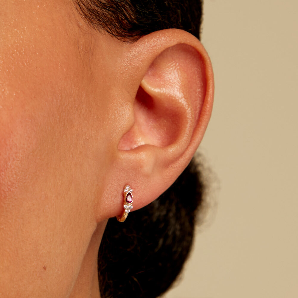 Cr&eacute;oles Poem Argent Jaune Rhodolite Oxyde De Zirconium - Cr&eacute;oles Femme | Marc Orian