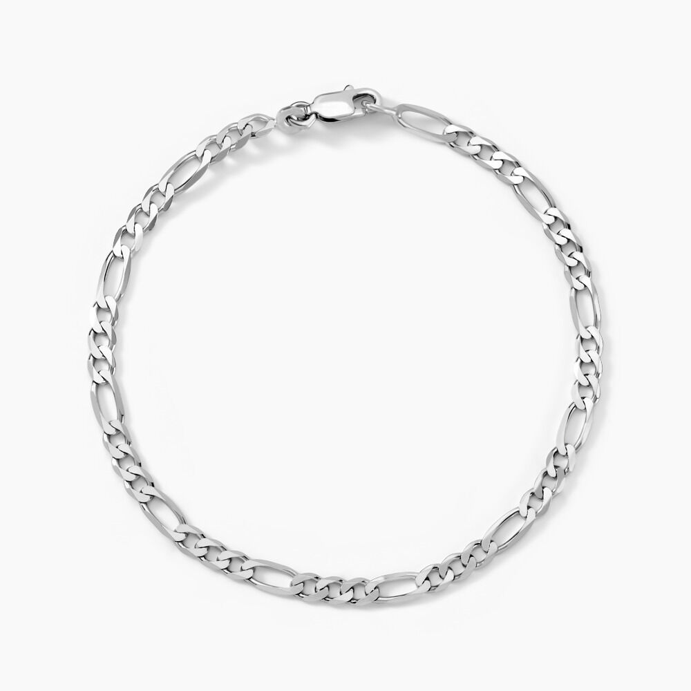 Bracelet Vivian Maille Alternee 1/3 Argent Blanc - Bracelets mailles Homme | Marc Orian