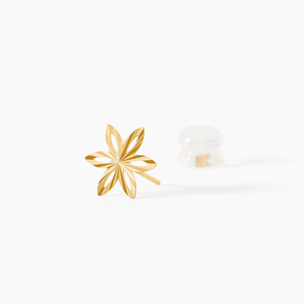 Boucles D'oreilles Puces Fadia Fleur Or Jaune - Puces Femme | Marc Orian
