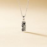 Pendentif Tiki Argent Blanc Onyx - Bijoux fantaisie Femme | Marc Orian