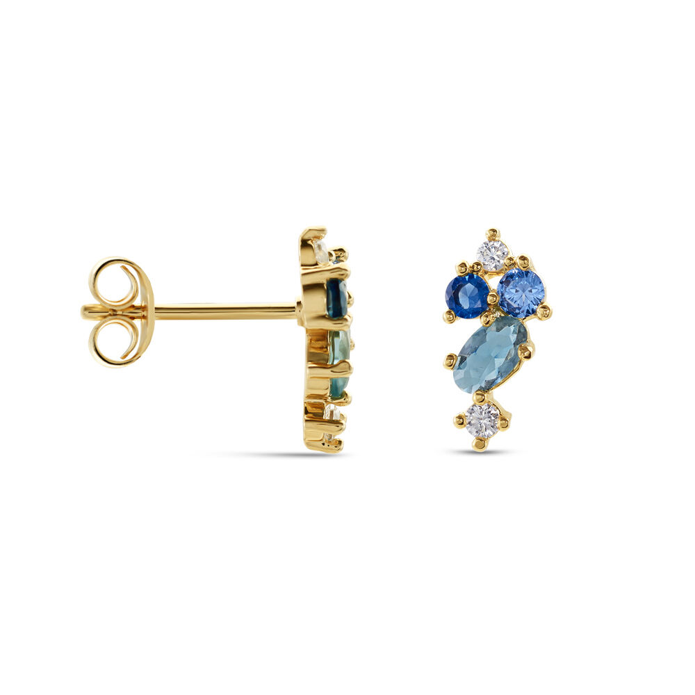 Boucles D'oreilles Puces Plaqué Or Era Pierre De Synthèse - Puces Femme | Marc Orian