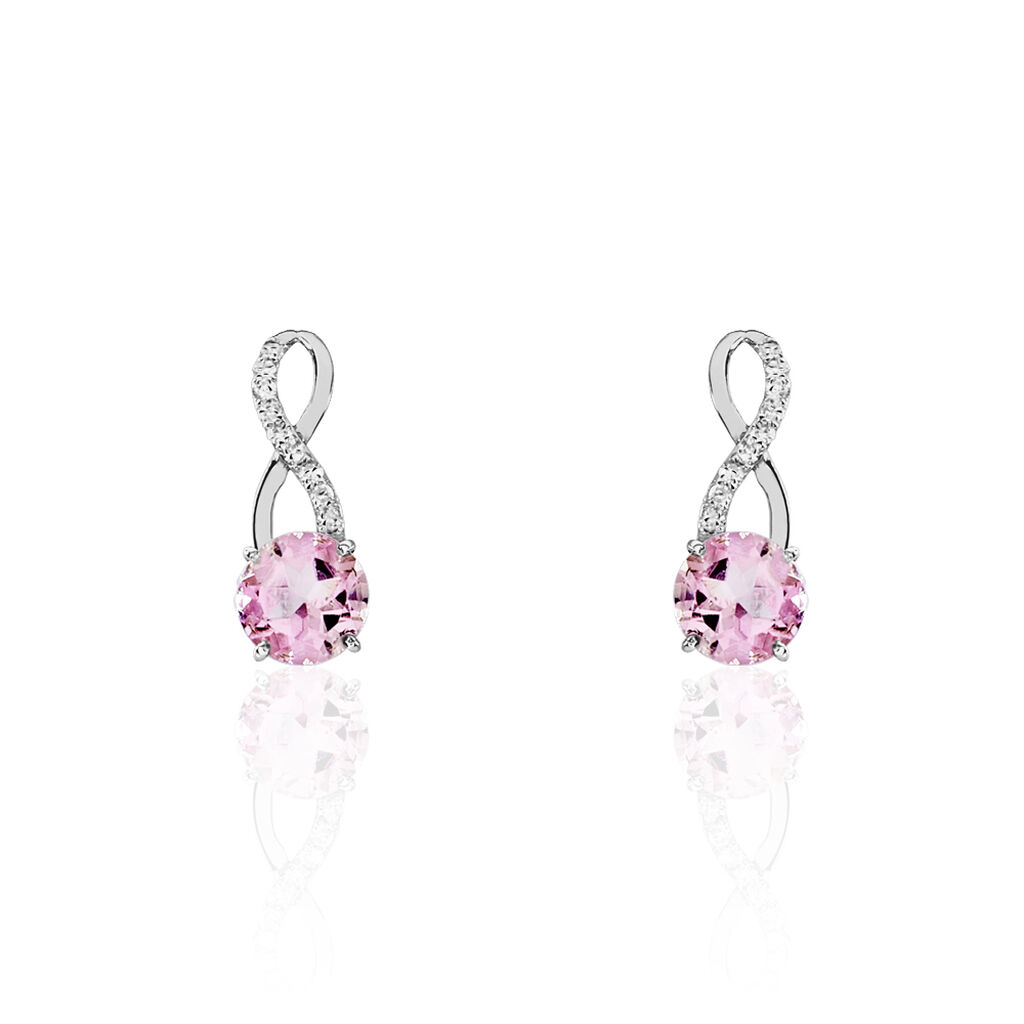 Boucles D'oreilles Pendantes Or Blanc Tourmaline Et Diamant - Pendantes Femme | Marc Orian