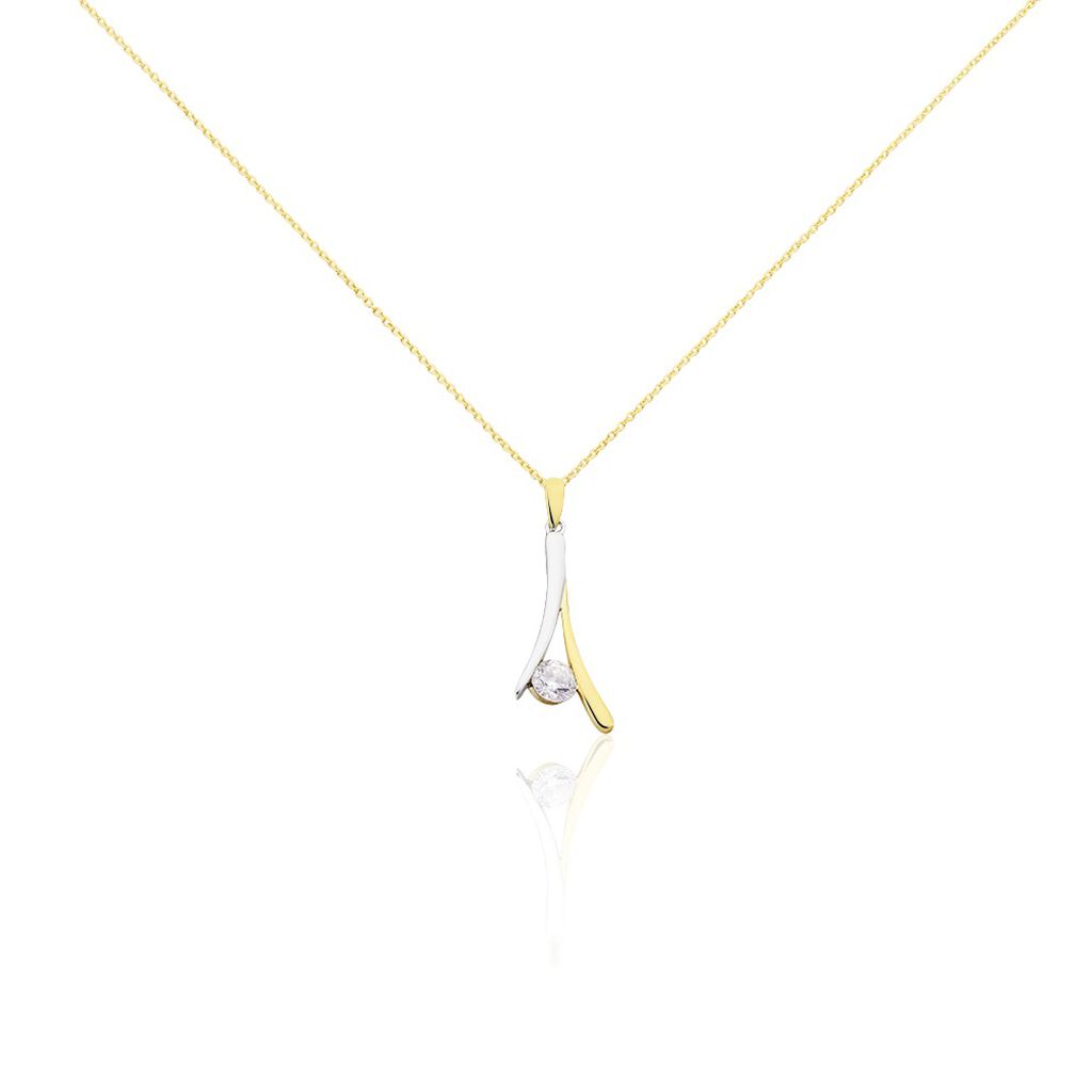Collier Formev Or Bicolore Oxyde De Zirconium - Colliers avec pierres Femme | Marc Orian