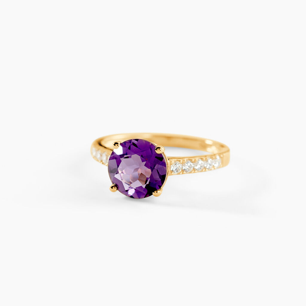 Bague Or Jaune Terese Am&eacute;thyste - Bagues pierres fines Femme | Marc Orian