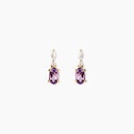 Boucles D'Oreilles Pendantes Celeste Or Jaune Am&eacute;thyste - Pendantes Femme | Marc Orian