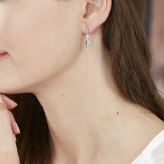 Boucles D'oreilles Pendantes Vanessa Or Blanc Diamant - Boucles d'oreilles Pendantes Femme | Marc Orian