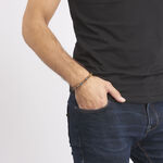Bracelet Acier Huguesi Boules Oeil De Tigre - Bracelets cha&icirc;nes Homme | Marc Orian