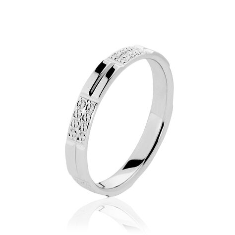 Alliance Frieda Ruban Plat Or Blanc - Alliances Famille | Marc Orian