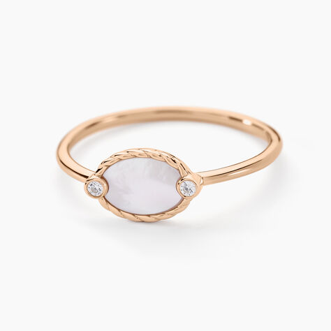 Bague La Muse Argent Rose Nacre Oxyde De Zirconium - Bagues de promesse Femme | Marc Orian