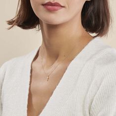 Collier Cobeia Croix Maille Forçat Or Jaune Oxyde De Zirconium - Colliers Femme | Marc Orian