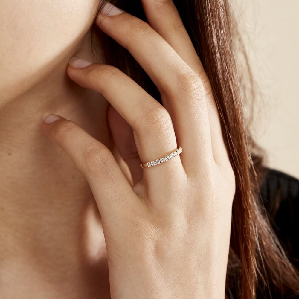 Alliance Pristina Or Jaune Diamant - Alliances avec pierres Femme | Marc Orian