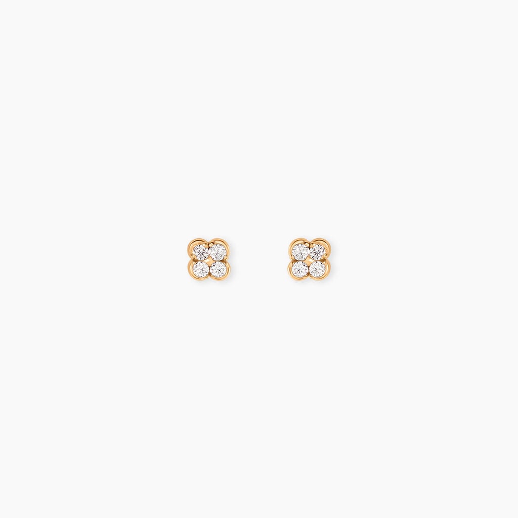 Boucles D'Oreilles Puces Magella Plaqu&eacute; Or Jaune Oxyde De Zirconium - Puces Femme | Marc Orian