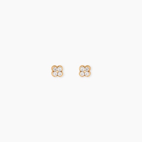 Boucles D'Oreilles Puces Magella Plaqu&eacute; Or Jaune Oxyde De Zirconium - Puces Femme | Marc Orian