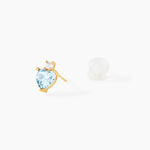 Boucles D'oreilles Puces Heart Or Jaune Topaze Oxyde De Zirconium - Puces Femme | Marc Orian