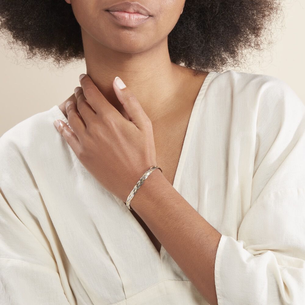 Bracelet Jasmin Tresse Or Bicolore - Bracelets Tressés Femme | Marc Orian