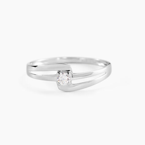 Bague Nesryne Or Blanc Oxyde De Zirconium - Solitaires Femme | Marc Orian