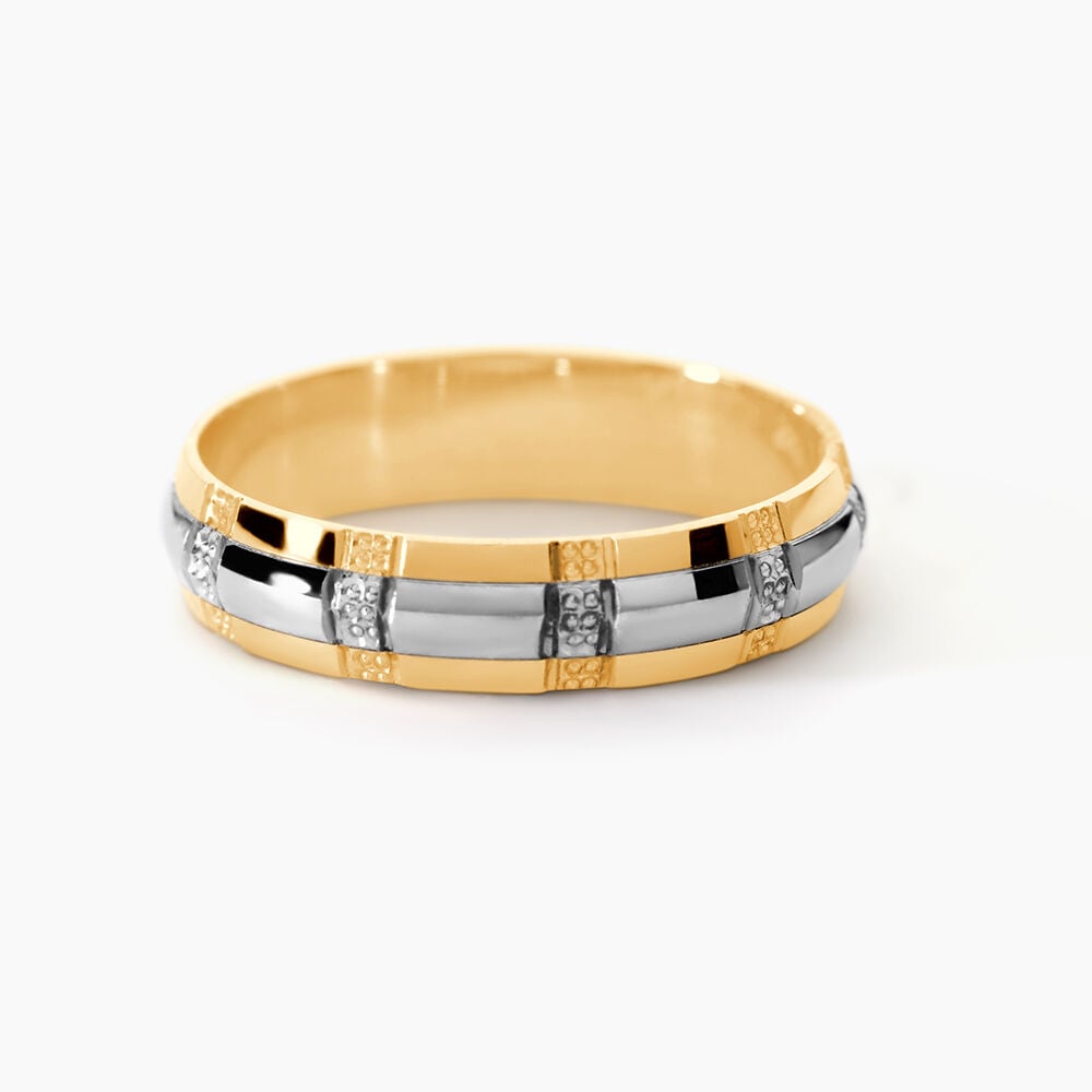 Alliance Fantaisie Ruban Plat Or Bicolore - Alliances duo Unisex | Marc Orian
