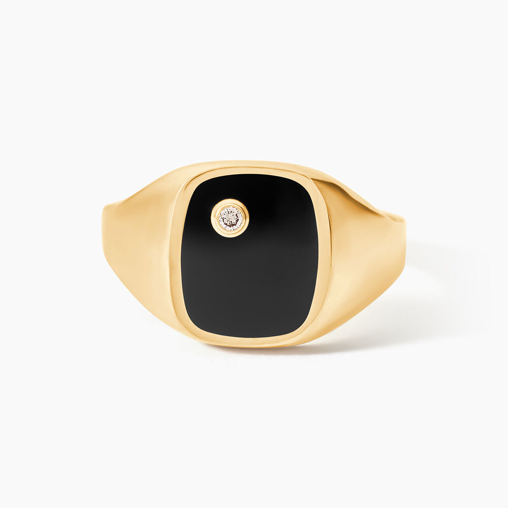 Chevali&egrave;re Glynn Or Jaune Onyx Diamant - Chevali&egrave;res Homme | Marc Orian