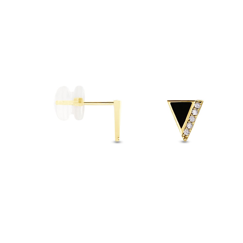 Boucles D'oreilles Puces Seymour Or Jaune Oxyde De Zirconium - Puces Femme | Marc Orian