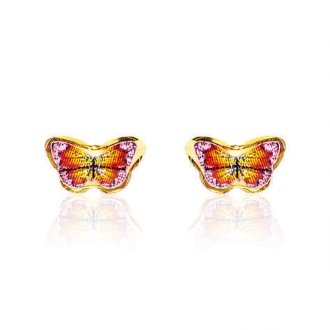 Boucles D'oreilles Puces Sulivia Papillon Or Jaune - Puces Enfant | Marc Orian
