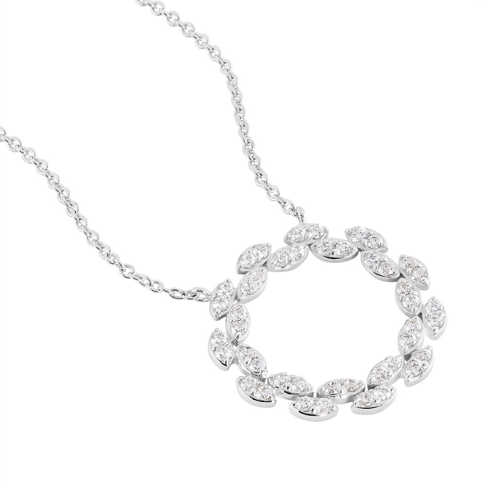 Collier Florange Argent Blanc Oxyde De Zirconium - Colliers avec pierres Femme | Marc Orian