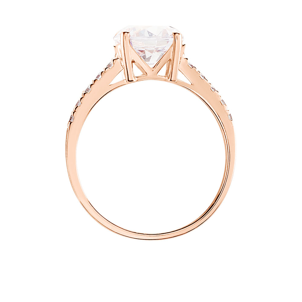 Bague Terese Or Rose Oxyde De Zirconium - Solitaires Femme | Marc Orian