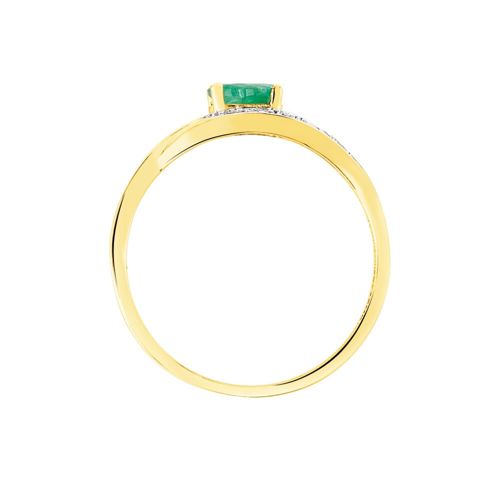 Bague Sagesse Or Jaune Emeraude Et Diamant - Bagues vintage Femme | Marc Orian