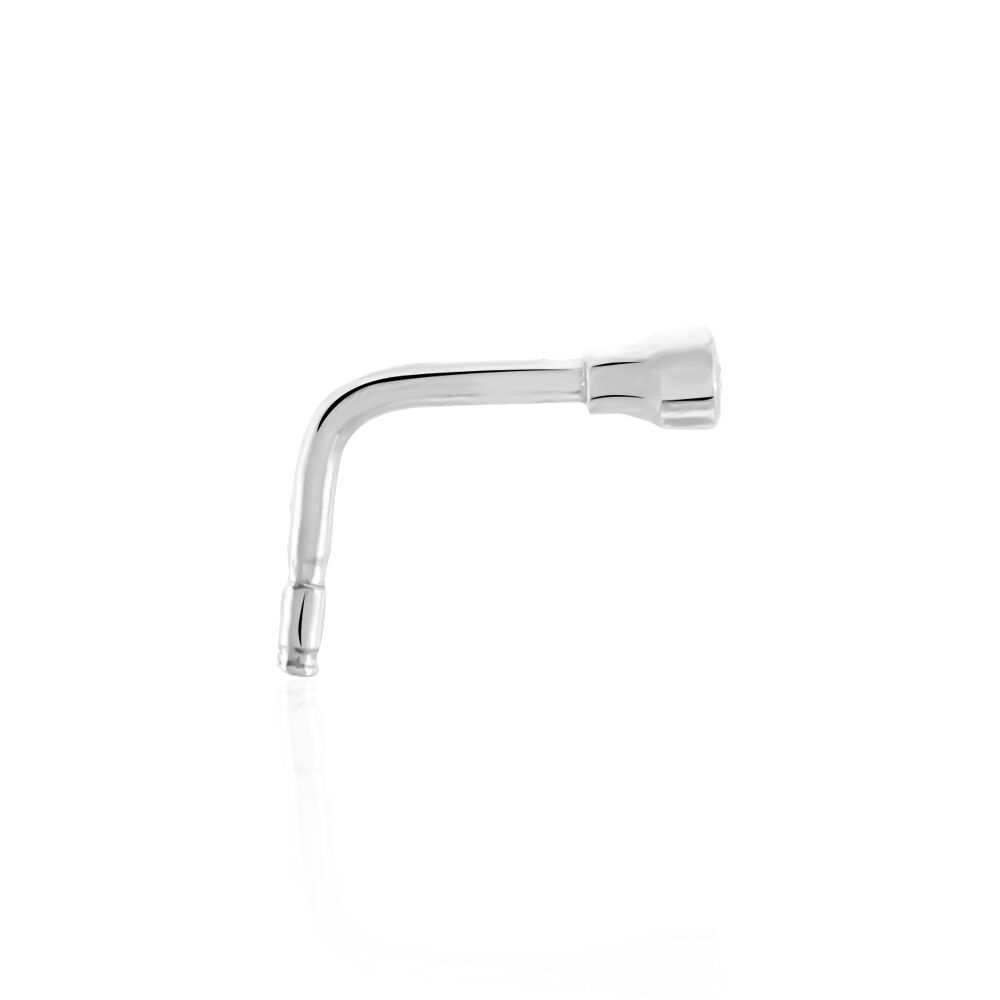 Piercing De Nez Fethi Serti Clos Or Blanc Oxyde De Zirconium - Piercing Nez Femme | Marc Orian