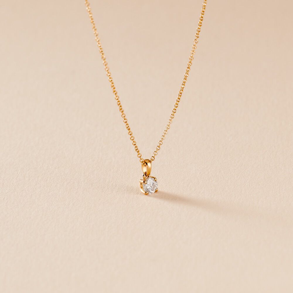 Collier Alexandra Or Jaune Diamant - Colliers solitaires Femme | Marc Orian