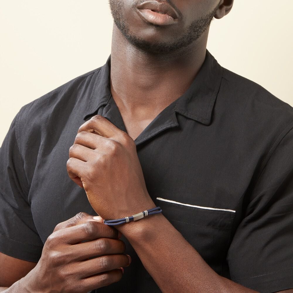 Bracelet Yannik Acier Blanc - Bracelets cordons Homme | Marc Orian
