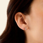 Boucles D'Oreilles Puces Felicite Argent Dor&eacute; A L'Or 750/1000 Oxyde De Zirconium - Puces Femme | Marc Orian