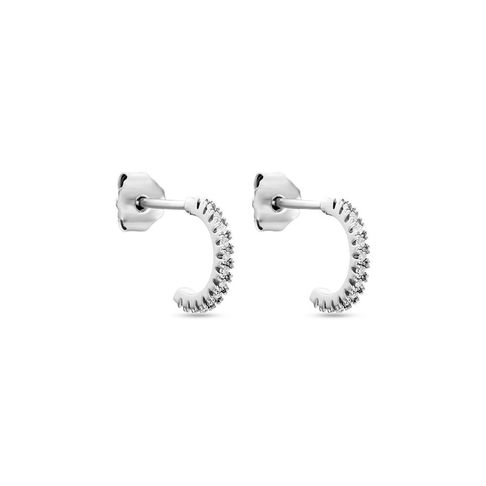 Créoles Alvah Argent Blanc Oxyde De Zirconium - Créoles Femme | Marc Orian