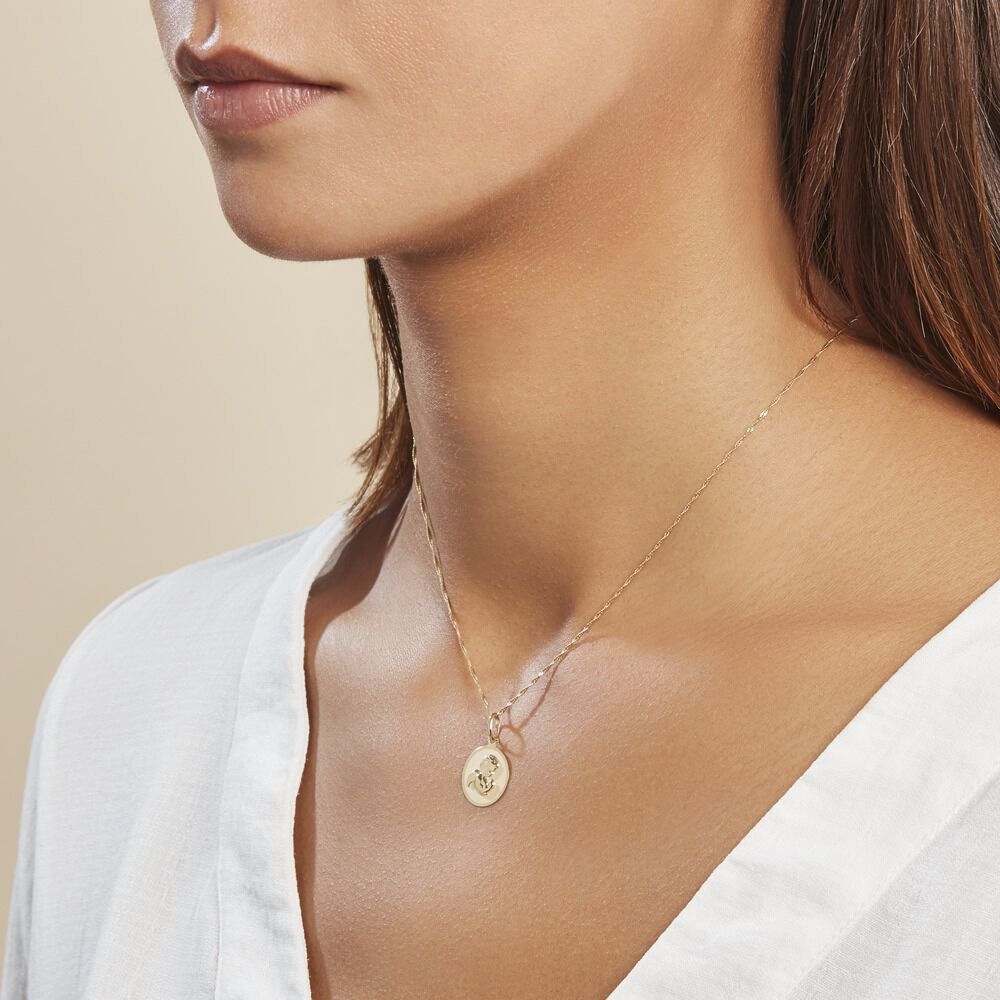 Pendentif Ange Rond Or Jaune - Médailles et médaillons Famille | Marc Orian