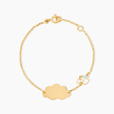 Bracelet Identit&eacute; Gaspardine Maille For&ccedil;at Or Jaune - Gourmettes Enfant | Marc Orian