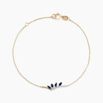 Bracelet Navette Or Jaune Saphir Diamant - Bracelets cha&icirc;nes Femme | Marc Orian