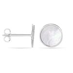 Boucles D'oreilles Puces Zoelle Argent Blanc Nacre - Puces Femme | Marc Orian