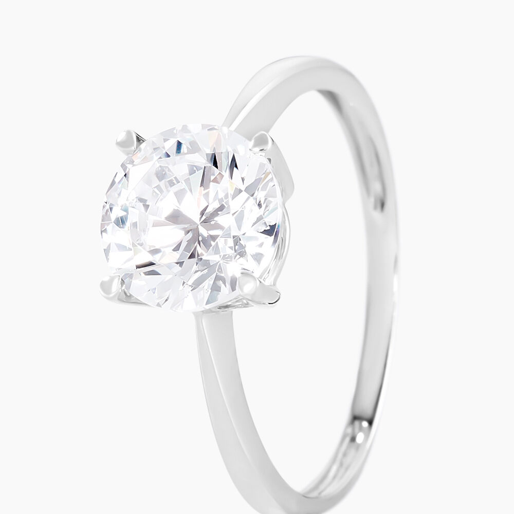 Bague Solitaire Abriel Or Blanc Oxyde De Zirconium - Solitaires Femme | Marc Orian