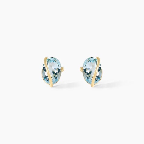 Boucles D'oreilles Puces Prudencia Or Jaune Topaze - Puces Femme | Marc Orian