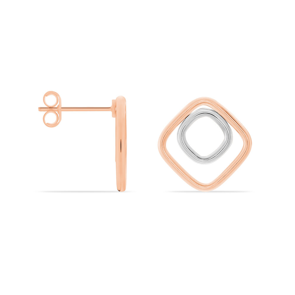 Boucles D'oreilles Pendantes Artahe Carree Or Bicolore - Pendantes Femme | Marc Orian