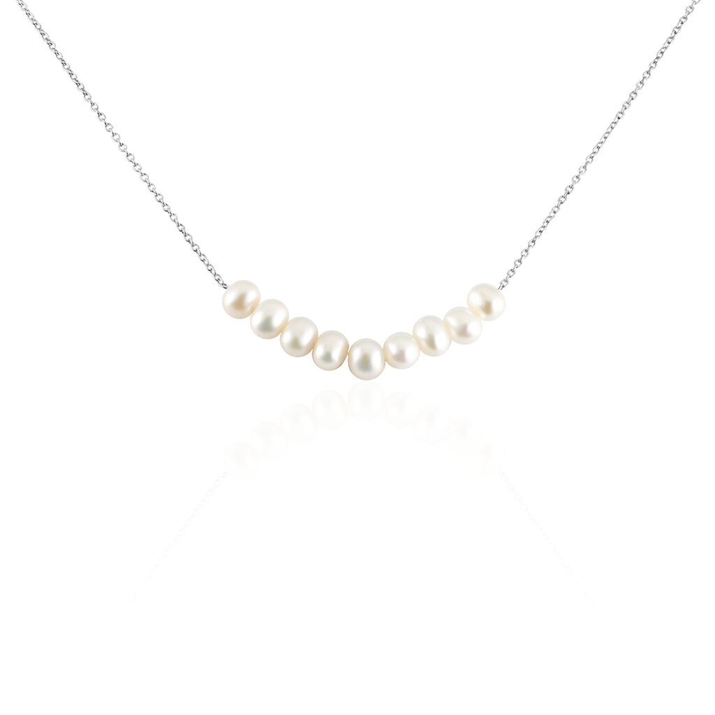 Collier Geraldina Argent Blanc Perle De Culture - Colliers avec pierres Femme | Marc Orian