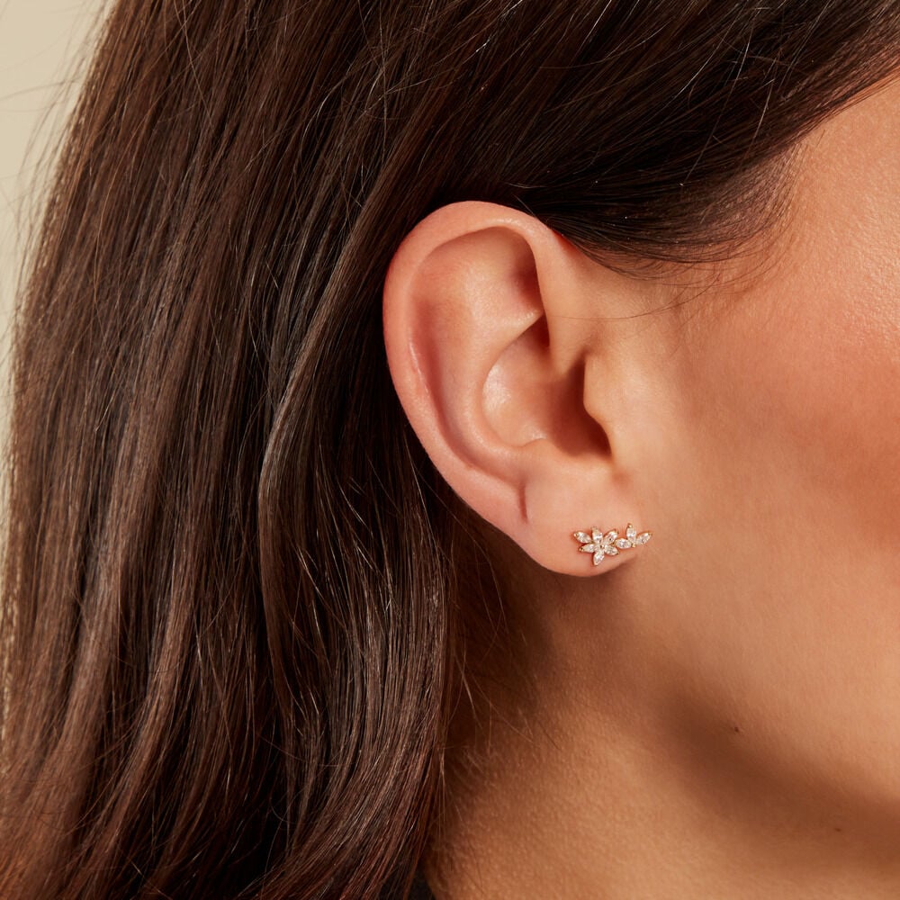 Boucle D'oreille Unitaire Kristjana Or Jaune Oxyde De Zirconium - Puces Femme | Marc Orian