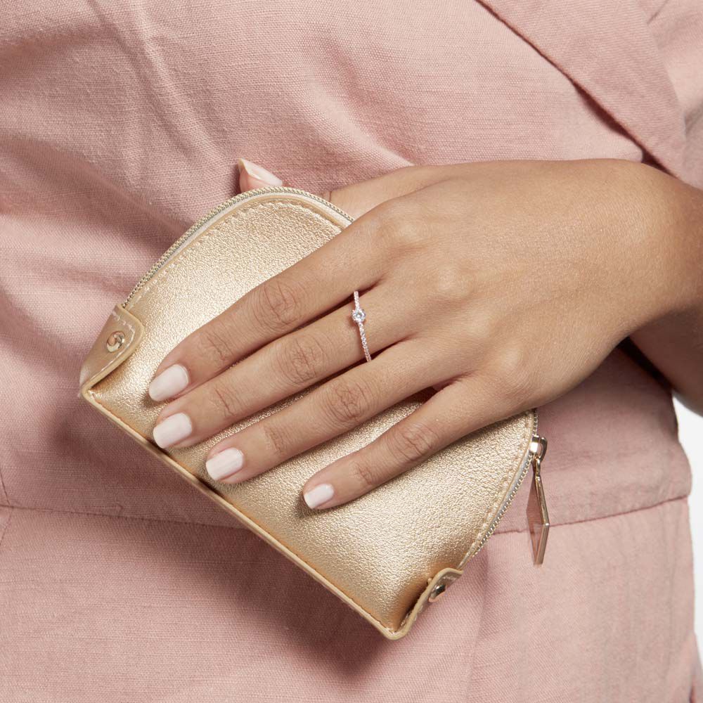 Bague Solitaire Ursi Argent Rose Oxyde De Zirconium - Solitaires Femme | Marc Orian